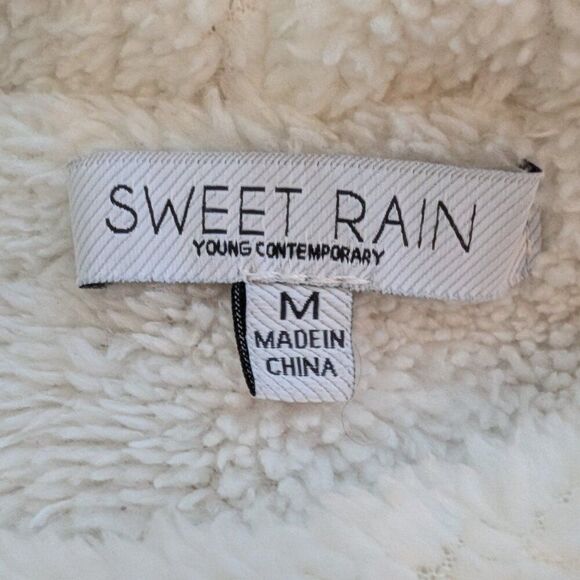 Sweet Rain ultra fuzzy hooded cardigan with pockets, neutral colors, size M - Picture 5 of 7